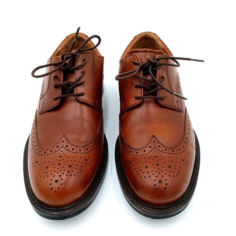 Johnston & Murphy‎ Men's Brown Leather Wingtip Oxford Dress Shoes Size 8M
